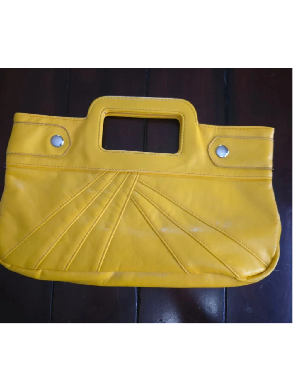 Women's Vintage Yellow Pleated Clutch Square Handle Summer Ready Boho Revival